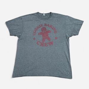 Optima grey cookie baking crew graphic large size T shirt